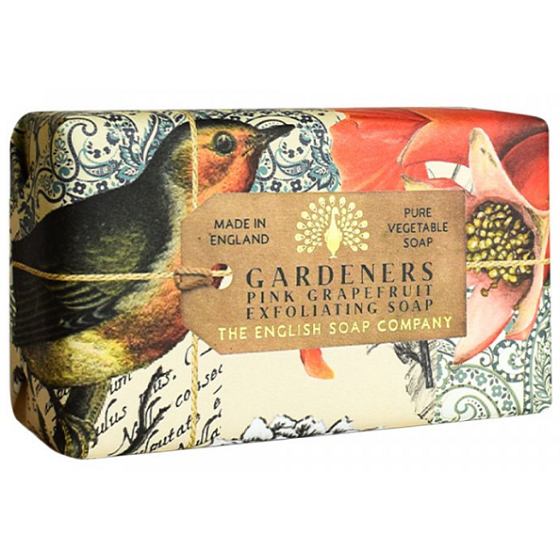 English Soap Pink Grapefruit & Pfirsich natürliche parfümierte Toilettenseife mit Sheabutter 190 g