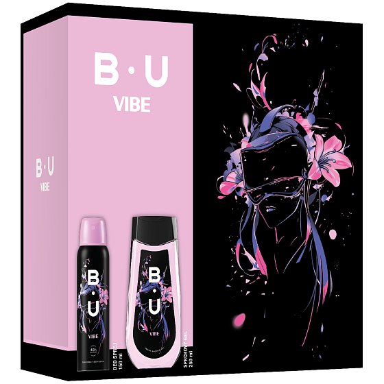 B.U. Vibe Deodorant Spray 150 ml + Duschgel 250 ml, Kosmetikset für Frauen