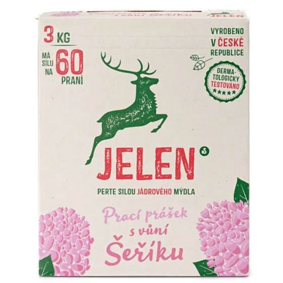 Jelen Šeřík mýdlový prací prášek krabice 60 dávek 3 kg