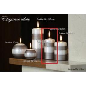 Lima Eleganz Weiße Kerze hellbrauner Zylinder 50 x 100 mm 1 Stück