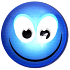 Nekupto Magnet Emoji Gelächter-smiley-Rad-blauer Kuss 4 cm