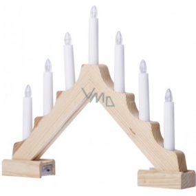 Emos Candlestick Holzpyramide 38 x 29,5 cm, 7 LED warmweiß + Timer