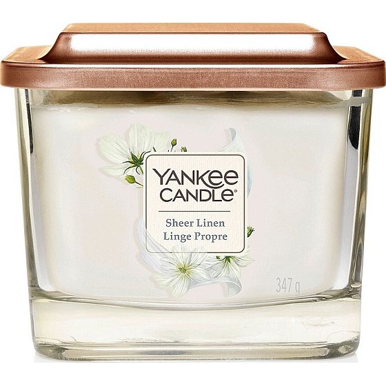Yankee Candle Sheer Linen - Reines Leinen Soja Duftkerze Elevation Medium Glas 3 Dochte 347 g