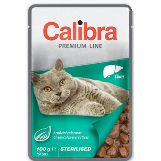 Calibra Premium Leber in Sauce Alleinfuttermittel für erwachsene sterilisierte Katzen Beutel 100 g