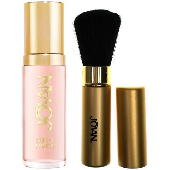 Jovan Tropical Musk parfümiertes Wasser für Frauen 59 ml + Pinsel, Duopack in einem Organzabeutel