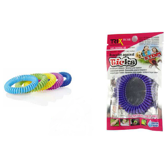 Trixline Repellent wasserdichtes Armband - Gummiband gegen Zecken Eukalyptus1 Stück, TR 248 zufällige Farbauswahl