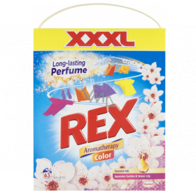 Rex Japanese Garden & Water Lily Aromatherapie Farbwaschpulver aus farbiger Wäsche 63 Dosen 4.095 kg