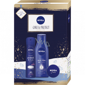 Nivea Care & Protect Körperlotion 250 ml + Deodorant Antitranspirant Spray 150 ml + Creme 30 ml, Kosmetikset für Frauen
