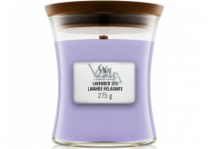 WoodWick Lavender Spa - Duftkerze Lavendelbad mit Holzdocht und Deckel Glas mittel 275 g