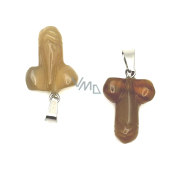Karneol Penis zum Glücklichsein, Naturstein-Anhänger handgeschliffen ca. 11 x 22 mm, Teach us here and now
