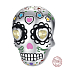 Charm Sterling Silber 925 Totenkopf mit Herzen, Perle für Halloween-Armband