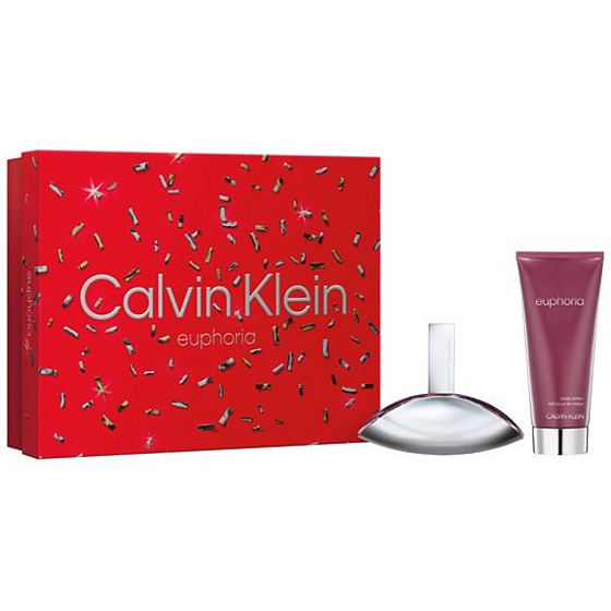 Calvin Klein Euphoria Eau de Parfum 50 ml + Body Lotion 100 ml, Geschenkset für Frauen