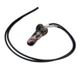 Rodonit Penis amulet pro plodnost, přívěsek přírodní kámen ručně broušený 3 cm, velký léčitel srdcí