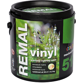 REMAL Vinyl Color mat abwaschbare Wandfarbe, 510 moosgrün, 3,2 kg