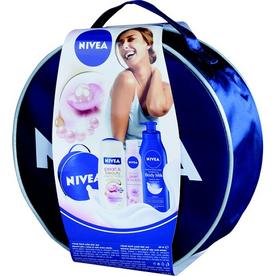 Nivea Pearl Körperlotion 400 ml + Duschgel 250 ml + Antitranspirant Deodorant Spray 150 ml Kosmetikset für Frauen