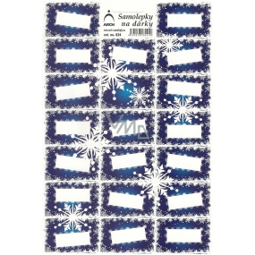 Bogen Weihnachtsgeschenk Aufkleber blaue Schneeflocken 20 Etiketten 1 Bogen