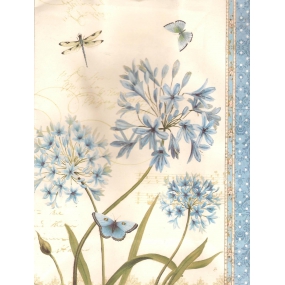 Nekupto Geschenk Kraftbeutel 24 x 18 x 8 cm weiß blau Blumen