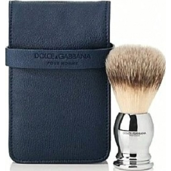 Dolce & Gabbana Herren Rasierpinsel mit schwarzem Etui 15 x 8,5 x 4,5 cm