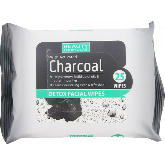 Beauty Formulas Charcoal Aktivkohle-Make-up-Tücher 25 Stück