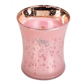 WoodWick Mercury Pink Rose - Sanfte rosa Rosenduftkerze mit Holzdocht und Glasdeckel Medium 275 g