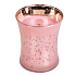 WoodWick Mercury Pink Rose - Sanfte rosa Rosenduftkerze mit Holzdocht und Glasdeckel Medium 275 g