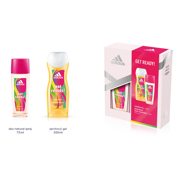 Adidas mach dich bereit! für ihr parfümiertes Deo-Glas 75 ml + Duschgel 250 ml, Kosmetikset