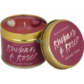 Bomb Cosmetics Rhabarber & Rose - Rhabarber & Rose Duftende natürliche, handgemachte Kerze in einer Blechdose brennt bis zu 35 Stunden