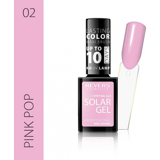 Revers Solar Gel Gel Nagellack 02 Pink Pop 12 ml