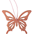 Natürlicher brauner Holzschmetterling zum Aufhängen 8 cm