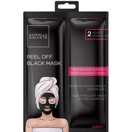 Gabriella Salvete Black Peel Off schwarze Peeling-Gesichtsmaske mit Aktivkohle 2 x 8 ml