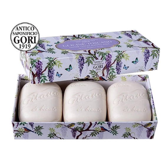 Antico Saponificio Gori Glicine Toscano handgemachte italienische Seife 3 x 150 g