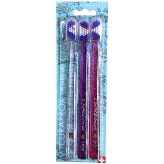 Curaprox CS 5460 Ultra Soft Summer Fish weichste Zahnbürste 3 Stück