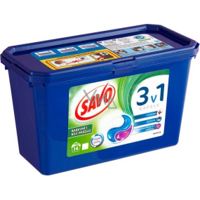 Savo Universal 3in1 Gel-Kapseln zum Waschen von Weiß- und Buntwäsche 14 Stück 378 g