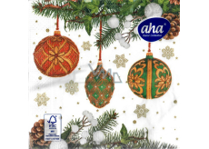 Aha Papierservietten 3 Lagen 33 x 33 cm 20 Stück Weihnachten weiß, Hängedekorationen