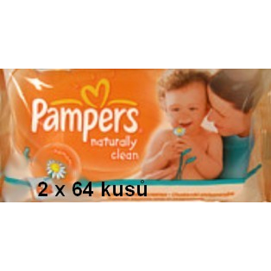 Pampers Naturally Clean Feuchttücher 2 x 64 Stück