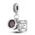 Charm Sterling Silber 925 Kaffeetasse + Buch, Lesen ist meine Stärke, 2in1 Anhänger für Armband, Essen und Trinken