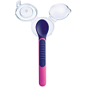 Mam Feeding Spoons & Cover 2-Phasen-Fütterungslöffel mit Schutzhülle 6+ Monate Rosa 1 Set