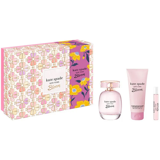 Kate Spade Bloom Eau de Toilette 100 ml + Eau de Toilette 7,5 ml + Body Lotion 100 ml, Geschenkset für Frauen