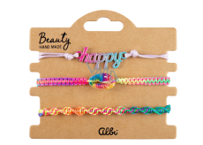 Albi Happy, Muschelarmband bunt, verstellbare Größe, Set 3 Stück