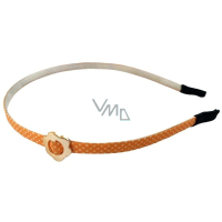 Haargband orange mit goldener Blume 1 Stück