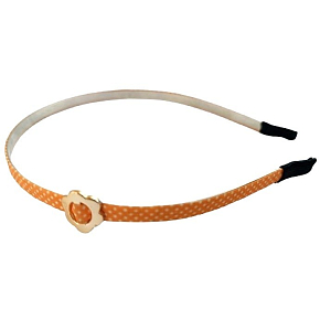 Haargband orange mit goldener Blume 1 Stück