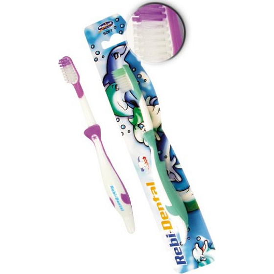 Rebi Dental Dolphin Zahnbürste verschiedene Farben für Kinder weich 1 Stück