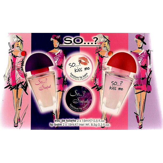 SO…? Sinful and Kiss Me Eau de Toilette 15 ml 2 Stück + Lippenbalsam 10 ml 2 Stück Mädchenkassette