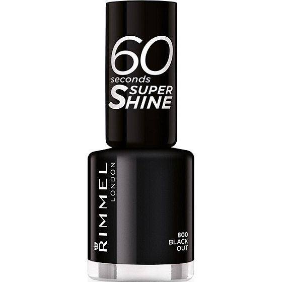 Rimmel London 60 Sekunden Super Shine Nagellack Nagellack 800 Black Out 8 ml
