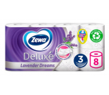 Zewa Deluxe Aqua Tube Lavender Dreams Parfümiertes Toilettenpapier 150 Fetzen 3lagig 8 Stück, spülbare Rolle