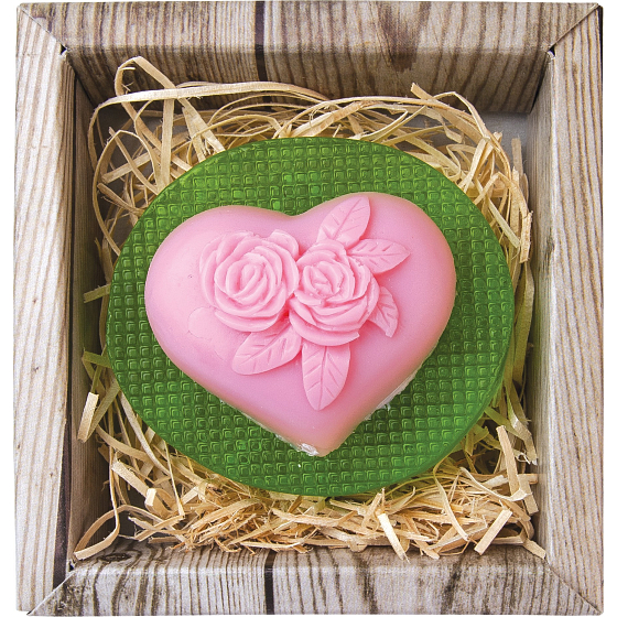 Böhmen Geschenke Herz und Blume handgemachte Toilettenseife in einer Box von 80 g
