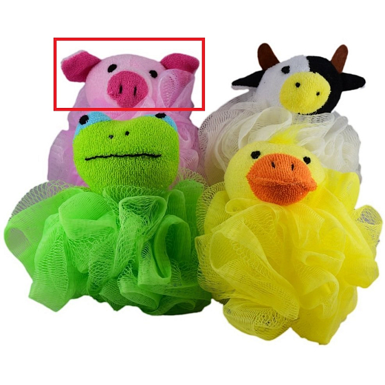 Massage Waschlappen Punkte für Kinder Haustier Terry Piggy Pink 1 Stück