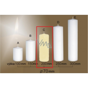 Lima Gastro glatte Kerze Elfenbein Zylinder 70 x 200 mm 1 Stück