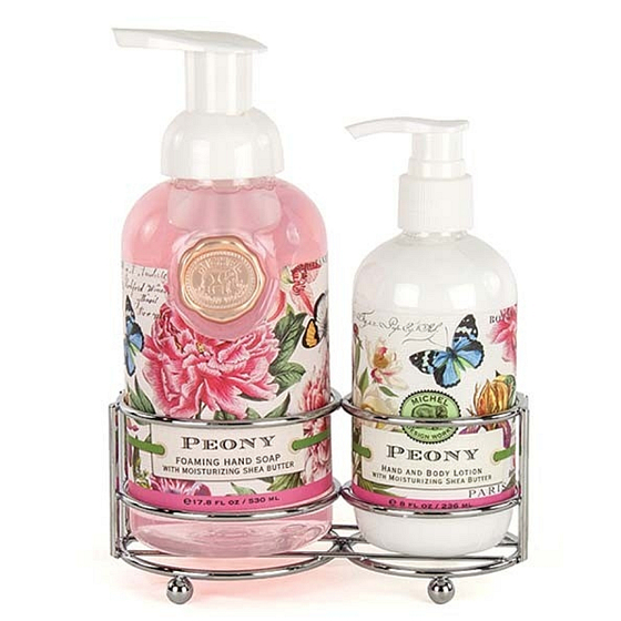 Michel Design Works Peony schäumende flüssige Handseife 530 ml + Hand- und Körperlotion 236 ml, Kosmetikset
