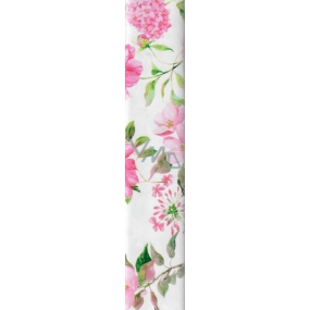 Nekupto Geschenkpapier 70 x 150 cm weiß rosa Blumen 930 30